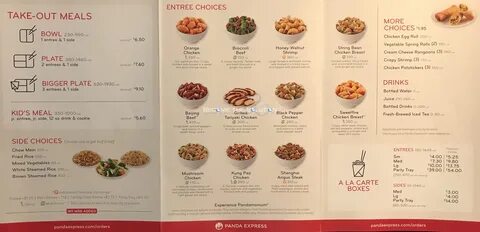 Panda Express Carry Out Menu Chicago (Scanned Menu With Pric