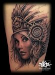 Aztec Girl Tattoo On Chest - Tattoo World