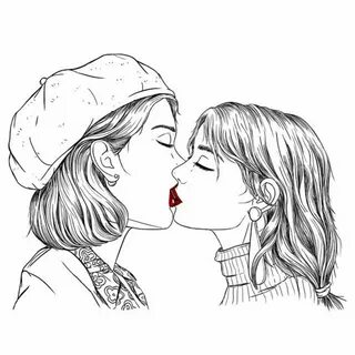 Cute lesbian art drawing 🌈 Anna Dart... 