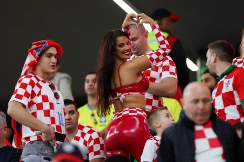 Former Miss Croatia Ivana Knoll poses for a photo during the FIFA World Cup Qatar ...