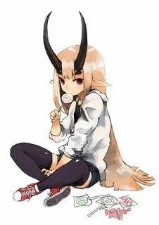 Girl with horns anime anime, anime art, anime demon Characte