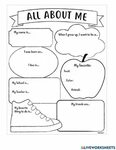 All about me online worksheet for Beginners