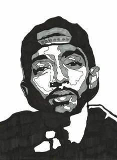 Black White Nipsey Hussle Poster, Nipsey Hussle Print, Digit