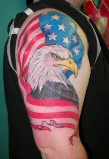 American eagle flag tattoo on shoulder 2 - Tattoos Book - 65