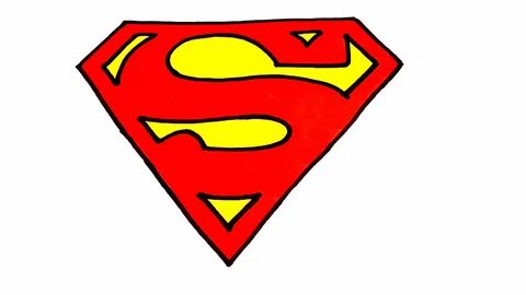 Drawn symbol superman - Pencil and in color drawn symbol sup