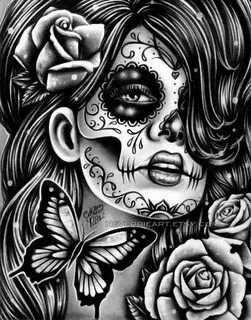 Epiphany by misscarissarose on deviantART Skull girl tattoo,