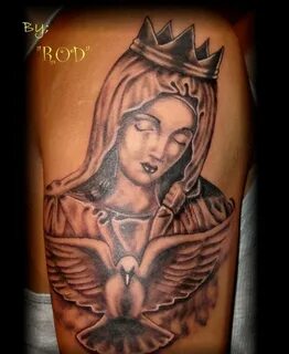 53 Graceful Virgin Mary Shoulder Tattoos