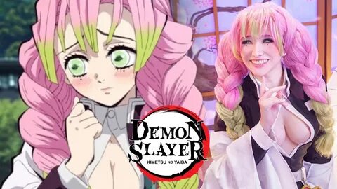 Demon Slayer cosplayer seduces fans as Love Pillar Mitsuri K