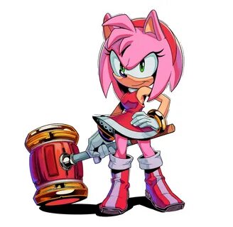 Safebooru - 1girl amy rose boots breasts dress english comme