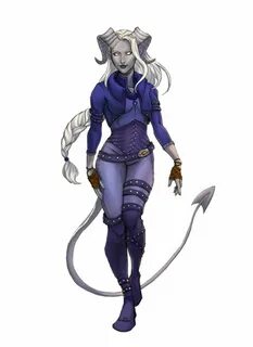 Female Tiefling Rogue - Pathfinder PFRPG DND D&D 3.5 5th ed 