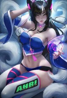 Wallpaper : Ahri League of Legends, Sakimichan, D Va Overwat