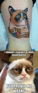 Grumpy cat Cat tattoo, Grumpy cat, Funny tattoos