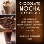 Chocolate Mocha Shakeology Clean eating Pinterest Shakeology