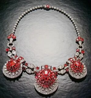 Cartier New York Art Deco Ruby Diamond Necklace Reproducti. 