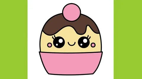 How to draw Cute Cupcake easy Kawaii - YouTube
