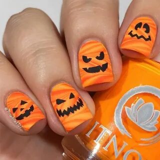 Jack Olantern Simple Nail Art Looking for some easy yet cute