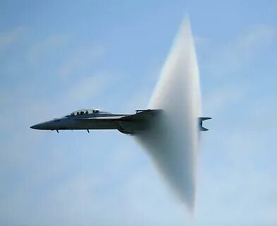 The F/A-18F Super Hornet Jet pictured close to breaking Soun