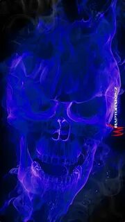 Blue skulls, Skull wallpaper, Skull fire