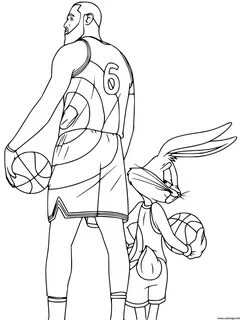 Coloriage Nouveau film Space Jam 2 LeBron James et Bugs Bunn