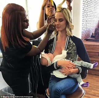 Meghan King Edmonds breastfeeds newborn daughter Daily Mail 