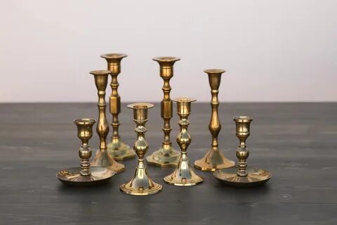 Vintage Brass Candle Stands Set geotv Home Décor Home & Livi