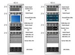 Visio Stencils: Tủ rack 42U với switch Cisco, firewall Palo 