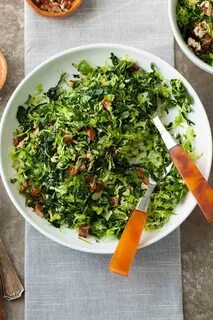 Shredded Brussels Sprouts and Kale Salad with Maple-Dijon Dr