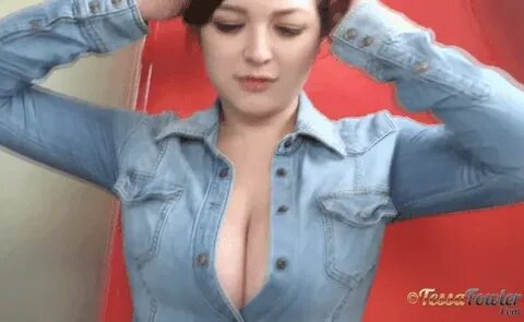 Tessa bursting out of her shirt - GIF on Imgur