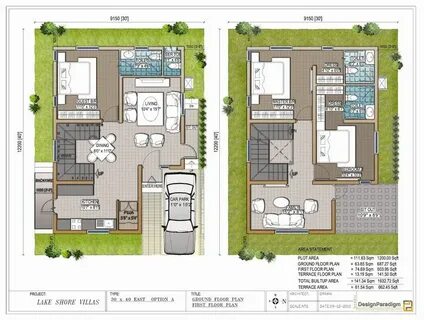 Duplex home layout Model house plan, 20x40 house plans, West