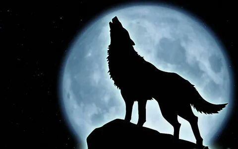 Howling Wolf and the moon wallpaper Wolf howling, Wolf wallp