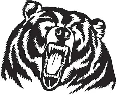 Stained Glass Style Roaring Bear Vinyl Sticker Decal Wall Ca