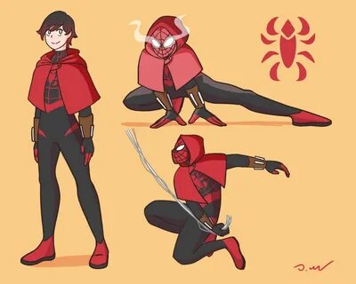 Spider Red Riding Hood (spiderman au) The outfit design is b