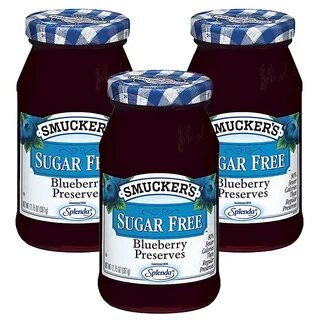 3 Pack) Smucker's: Blueberry Sugar Free Preserves, 12.75 oz 
