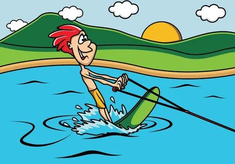 Guy Playing Water Skiing In The Lake 131348 Vector Art at Ve