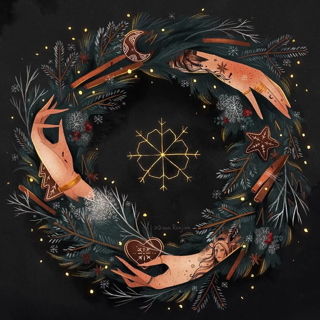 Diana Renzhina в Instagram: "Making solstice-themed illustrations is a...