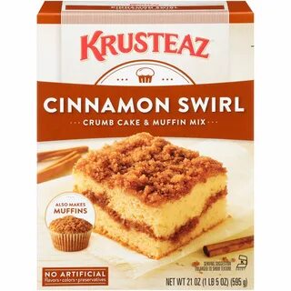 Krusteaz Cinnamon Swirl Crumb Cake & Muffin Mix 21 OZ. Box -