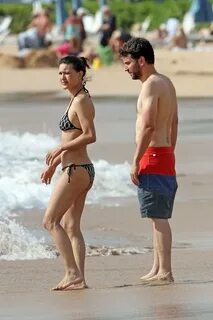Julia Jones and her boyfriend vacation on the beach in Maui,