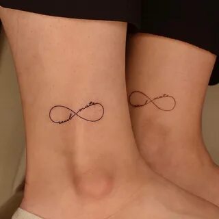 Fine line infinity symbol + "soul mate" tattoo for best