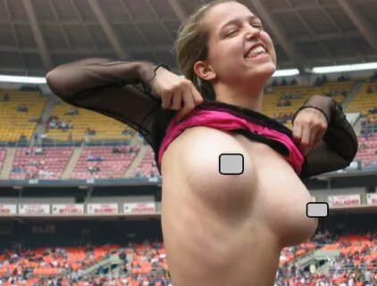 Women showing boobs at sporting events
