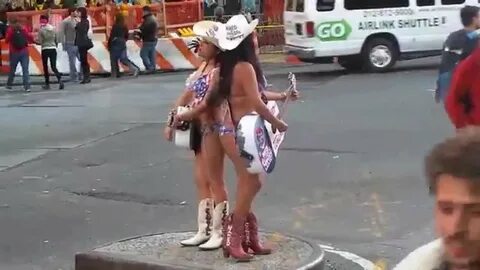 Naked cowgirls in New York City - YouTube