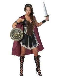 Amazon Warrior Costume Adult Gladiator Princess Halloween Fa