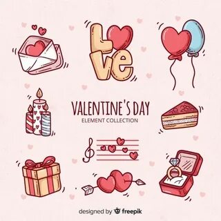 Doodle Valentine's Day Elements Collection Kawaii valentine,