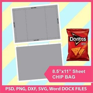 Chip Bag Template PSD PNG SVG Dxf Microsoft Word Doc Etsy Te