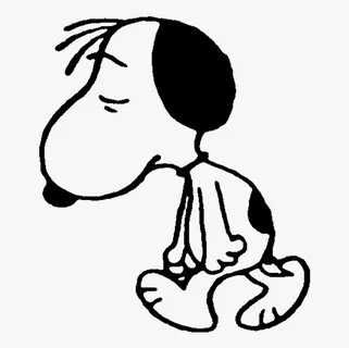 Outlinesnoopy Feeling Sadpng Image Trans - Snoopy Sad , Free