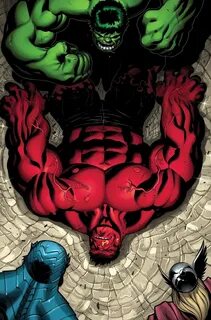 #Red #Hulk #Fan #Art. (Hulk takes down Red Hulk) By: Ed McGu