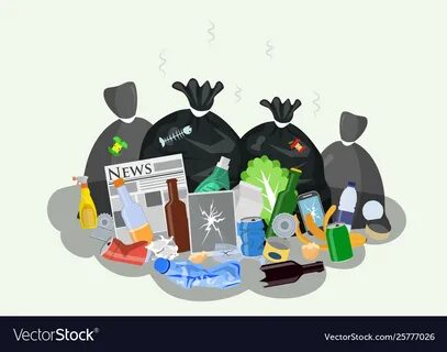 Pile household trash Royalty Free Vector Image