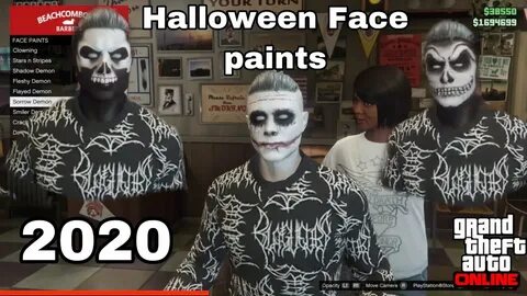 GTA ONLINE HALLOWEEN FACE PAINTS 2020 (+How to save them) - 