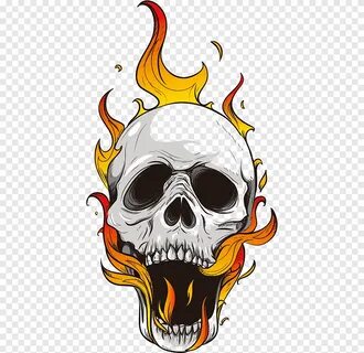 иллюстрация пламенного черепа, Flame Skull Компьютерный файл