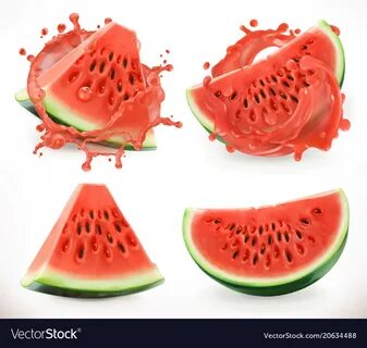 Watermelon juice fresh fruit 3d realistic icon Vector Image