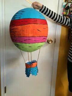 Hot air balloon paper mâché for dr. Seuss theme Hot air ball